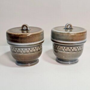 2 Vintage Wade Ceramic Egg Coddlers – Shamrock Pattern – Made in Ireland